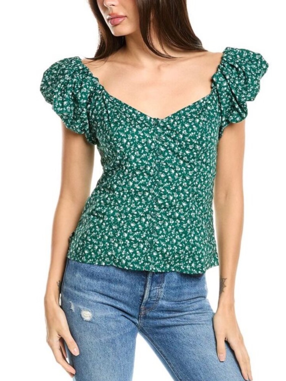 NATION LTD Los Angeles Angel Bubble Sleeve Top